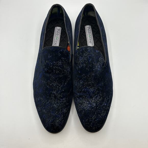 PAISLEY & GRAY Party Bow Velvet Spackle Formal Loafers Navy Blue Sz 12 - Picture 5 of 12